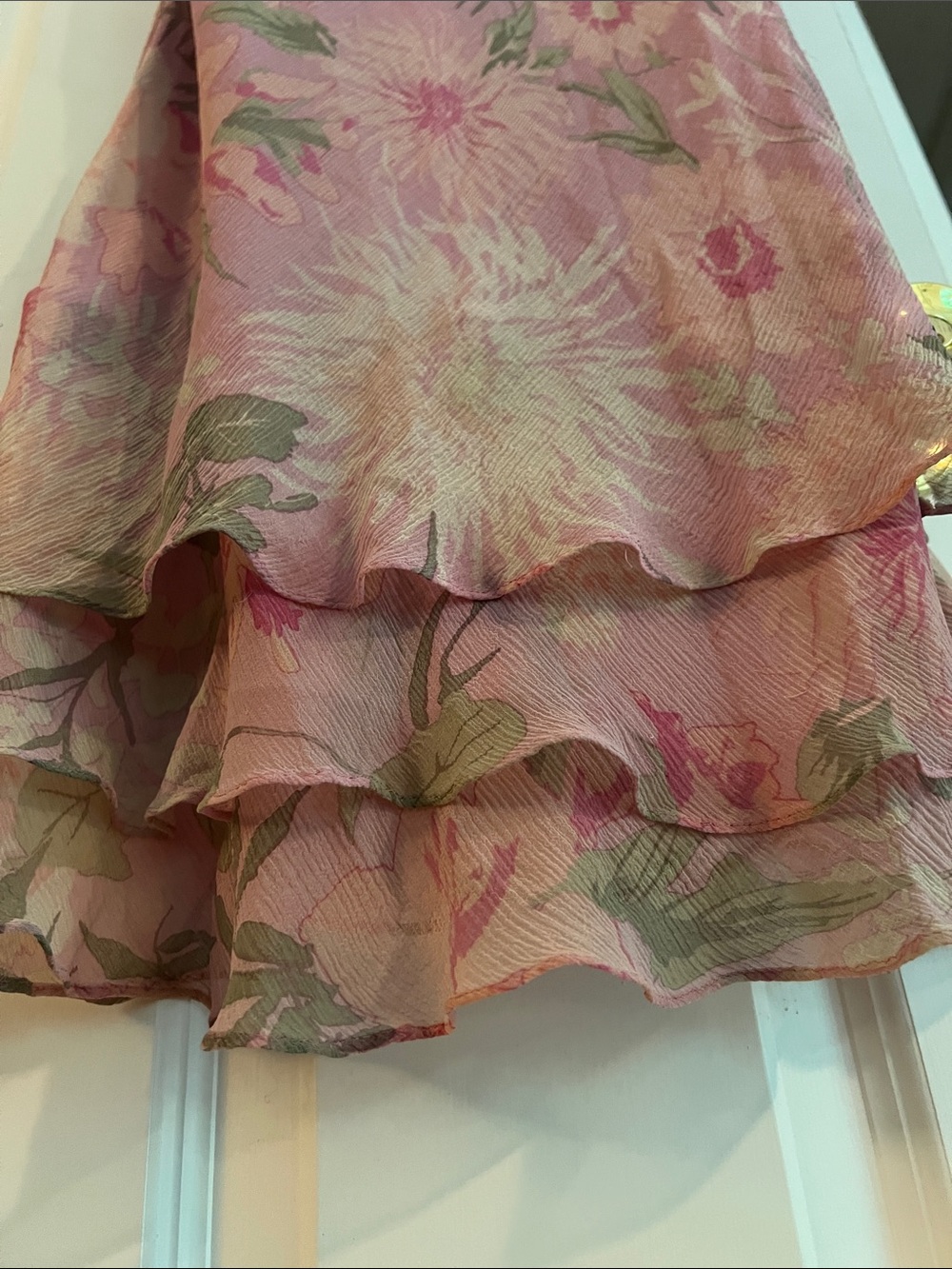 Ralph Lauren Pink Floral Sleeveless Midi with Ruffle Hem - Picture 3 of 8